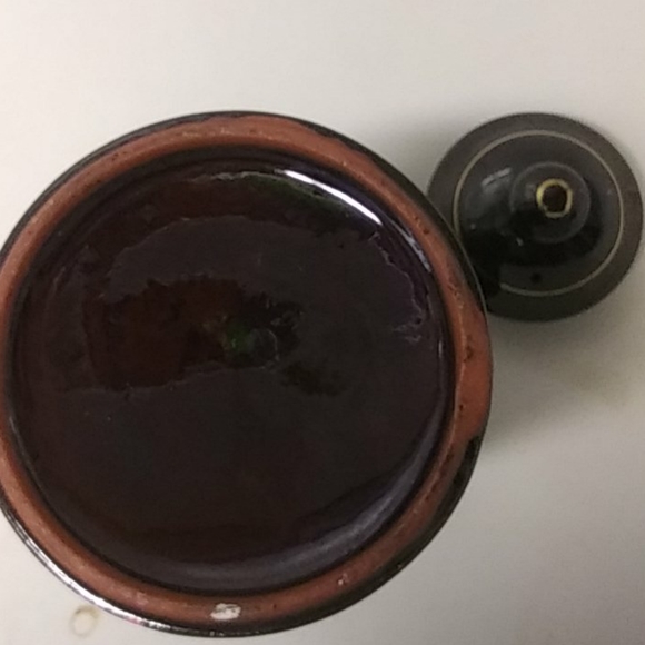 VNTG Coffee Pitcher Pot with Lid Hand Paint - Picture 5 of 7